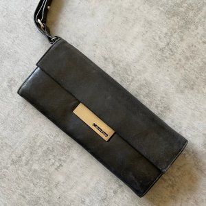 Calvin Klein Black Leather Wristlet / Clutch
